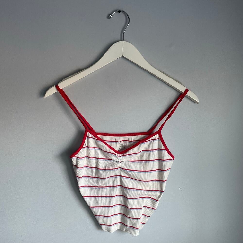 No Boundaries Retro‎ Y2K Striped 70s style Tank Top Red sz Large Kids XS Womens